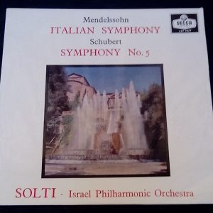 Mendelssohn‎ – Italian Schubert – Symphony No. 5 Solti   Decca ‎LXT 5477 LP EX