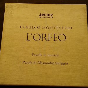 Monteverdi L’Orfeo – Favola In Musica Wenzinger Archiv 14057 / 58 APM 2 LP Box