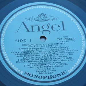 Moussorgsky ‎– Boris Godounov Boris Christoff Cluytens Angel‎ 3633 D/L 4 LP EX