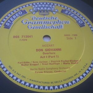 Mozart Don Giovanni Fischer-Dieskau / Fricsay DGG 3 LP TULIPS BOX