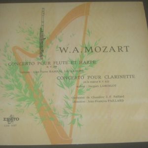 Mozart Flute Harp Clarinet Concerto Rampal Laskine Lancelot Erato LDE 3087 lp