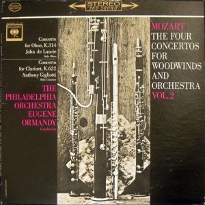 Mozart Four Concertos For Woodwinds & Orchestra Ormandy  Columbia MS 6452 lp EX