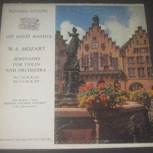 Mozart Serenades for Violin & Orchestra Bernard / Kempler BAROQUE RECORDS LP 64