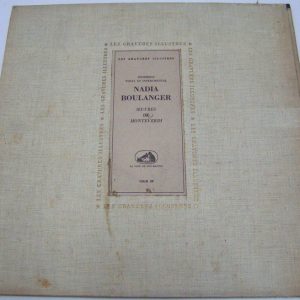 Nadia Boulanger Ensemble – MONTEVERDI LP HMV COLH 20 Made in France 1957