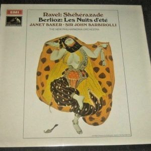 Ravel Sheherazade Berlioz Les Nuits d’ete Baker Barbirolli HMV ASD 2444 LP EX