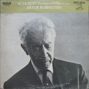Schubert , Arthur Rubinstein – Sonata In B flat .  Rca LSC 3122 Red Seal lp 1969