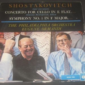 Shostakovich / Rostropovich / Ormandy Cello Concerto / Symphony 1 CBS 72081 LP