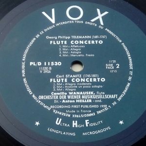 WANAUSEK – HEILLER Haydn / Stamitz / Teleman Flute Concertos Vox PL/D 11530 LP