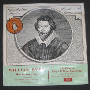 William Byrd  –  MASS FOR 5 VOICES . WILLCOCKS . Argo ZRG 5226 lp