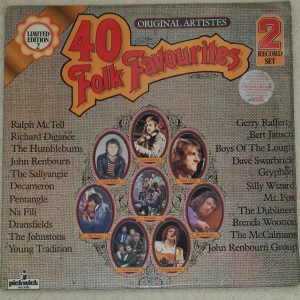 40 Folk Favourites McTell Pentangle Gerry Rafferty The Dubliners Etc  2 LP EX+