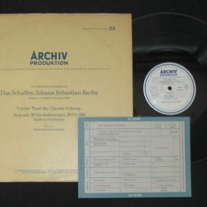 BACH Goldberg Variations – Kirkpatrick Archive Production APM 14135 lp 1958