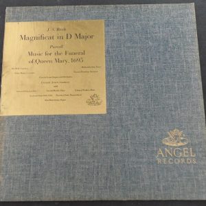 Bach Magnificat Purcell Queen Mary Funeral Music Richard Lewis Angel 45027 lp ex
