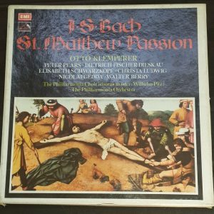 Bach St. Matthew Passion Fischer-Dieskau Klemperer EMI SLS 827 4 LP Box EX