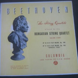 Beethoven Quartets Vol. 8 Hungarian string Quartet COLUMBIA 33CX 1405 lp