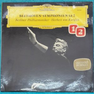 Beethoven – Symphonies 1 & 2 Karajan   DGG 138801 LP EX
