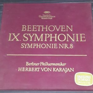 Beethoven Symphony No. 9 / No. 8  Karajan DGG 2707 013 Tulips 2 LP Box  EX