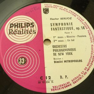 Berlioz Symphonie Fantastique Mitropoulos Philips C 12 lp ex