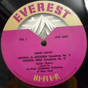 Chavez Sinfonia India Antigona Romatica Everest  LPBR 6029 lp ed1 1959