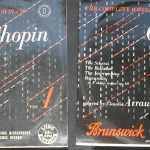 Chopin The Complete Works For Piano – Claudio Arrau BRUNSWICK lot of 2 lp ED1