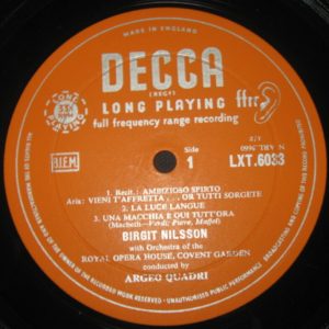 DECCA LXT 6033 BIRGIT NILSSON Sings Verdi  LP