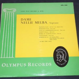 Dame Nellie Melba – Soprano Olympus ORL 208 LP EX