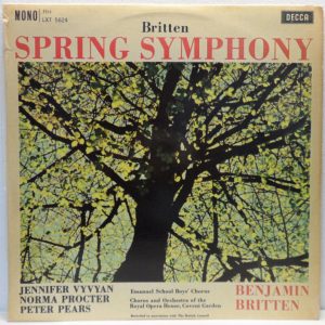 Decca LXT 5624 Britten – Spring Symphony – Vyvyan / Procter / Pears UK