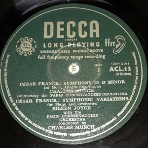 Franck Symphony In D / Variations MUNCH / EILEEN JOYCE Decca ACL 13 LP ED1 EX