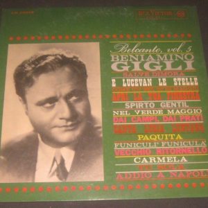 Gigli – Belcanto Volume 5  1921-1930    RCA VICTOR LM 20099 LP EX
