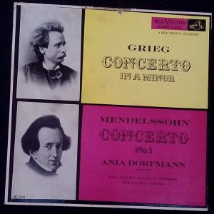 Grieg / Mendelssohn Concertos  Leinsdorf  Dorfmann  RCA ‎ LBC-1043  1954 LP RARE