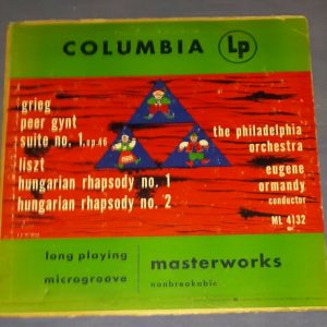 Grieg – Peer Gynt  Liszt – Hungarian Rhapsody Ormandy Columbia  ML 4132 Blue LP