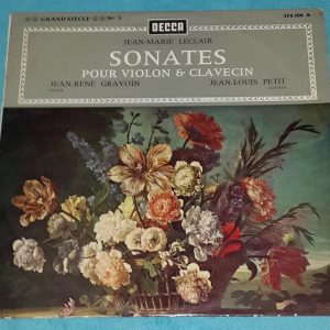 Jean-marie leclair sonatas for violin and harpsichord gravoin petit Decca LP