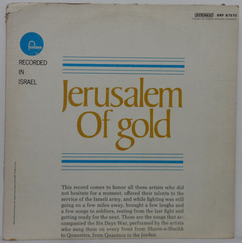Jerusalem Of Gold – Six Days War Songs LP High Windows Ron Eliran Benny Amdursky