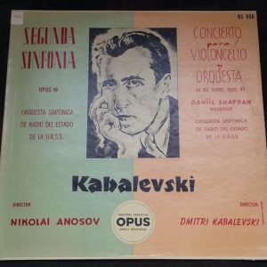 Kabalevski – Smphony No. 2 / Cello Concerto Daniil Shafran Anosor Opus lp Rare