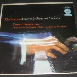 Khachaturian Piano Concerto Leonard Pennario Felix Slatkin  Capitol P8349 lp