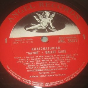 Khatchaturian Gayne Suite / Masquerade Angel ANG 35277 LP