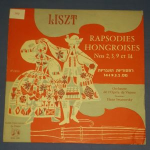 Liszt – Hungarian Rhapsodies  Hans Swarofsky MMS-2189 1st Pressing LP ED1 EX