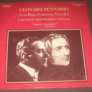Liszt  Piano Concertos 1 & 2  Pennario / Leibowitz ‎RCA VICS 1426 USA 1964 LP EX