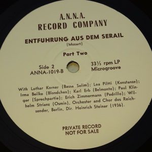 Mozart Entführung aus dem Serail Steiner A.N.N.A. Record Company ANNA 1019 2 lp