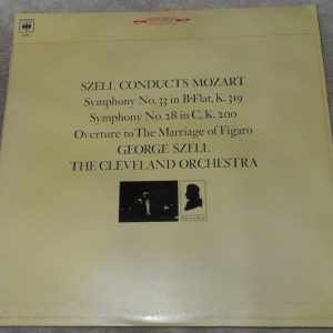 Mozart Symphony No. 33 / 28 / Overture Szell CBS 61197 lp EX