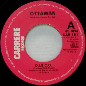 Ottawan – D.I.S.C.O. / French Version 7″ Carrere CAR 161 Disco 1979 UK