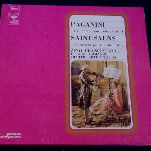 Paganini Saint-Saens Francescatti Violin Concertos Ormandy Mitropoulos CBS LP EX