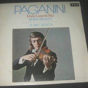 Paganini  Violin Concerto Boris Belkin / Zubin Mehta  PAX LP