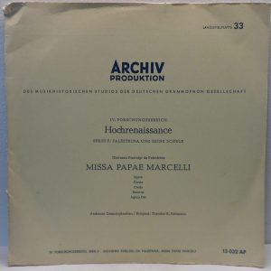 Palestrina – Missa Papae Marcelli – Aachener Domsingknaben 10″ Archiv 13032 AP