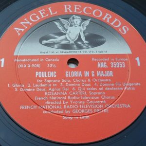 Poulenc – Gloria / Concerto For Organ Pretre Angel 35953 lp EX