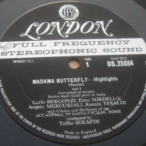 Puccini  Madama Butterfly Highlights Tebaldi / Serafin London ffss OS 25084 lp