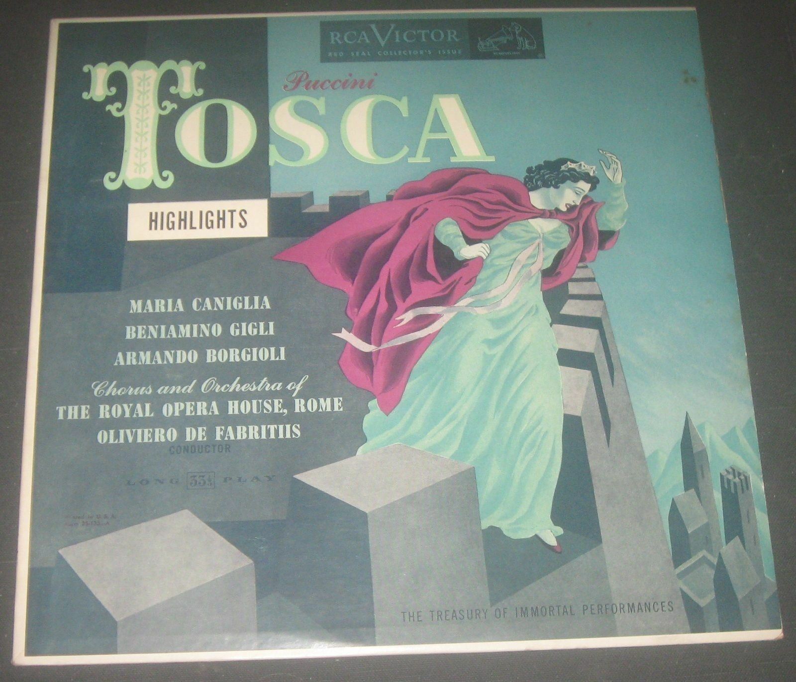 Puccini ‎– Tosca (Highlights)  Oliviero De Fabritiis RCA  LCT 1102 USA LP 1949