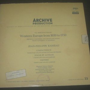 RAMEAU Verlooy Grehling Chamber Keyboard Music 1650-1750  Archive ARC 3123 LP EX