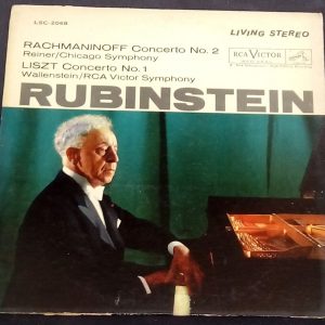 Rubinstein – Rachmaninoff / Liszt Piano Concertos Reiner RCA LSC 2068 1962 LP