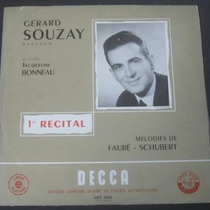 SOUZAY / BONNEAU – FAURE / SCHUBERT Recital Decca LXT 2543 lp France 50’s