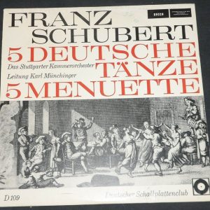 Schubert 5 German dances , 5 minuets munchinger DECCA  BD 5009-E 10″ LP EX